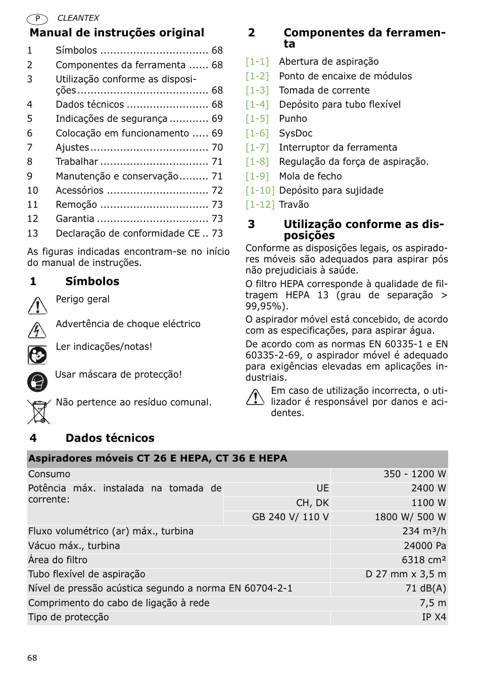 Festool CT 36 E-LE-AC CLEANTEX User Manual | Page 68 / 93