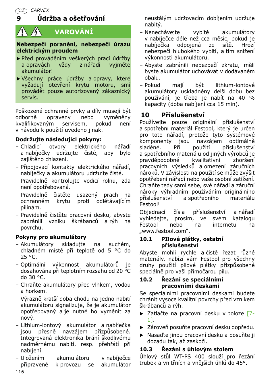 Festool PSBC 400 EB CARVEX User Manual | Page 116 / 132