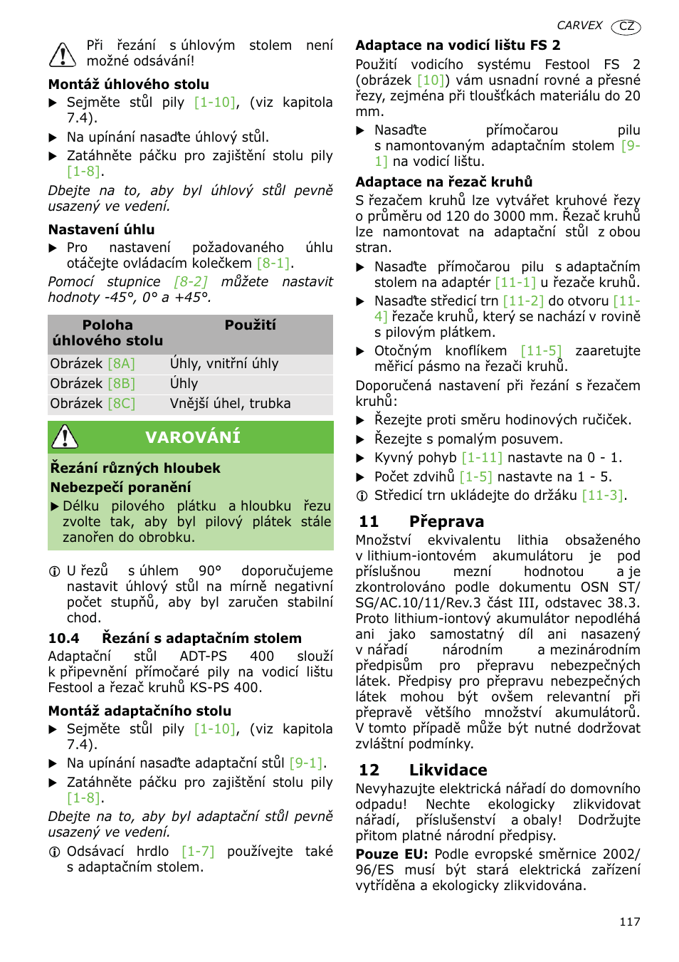 Festool PSBC 400 EB CARVEX User Manual | Page 117 / 132