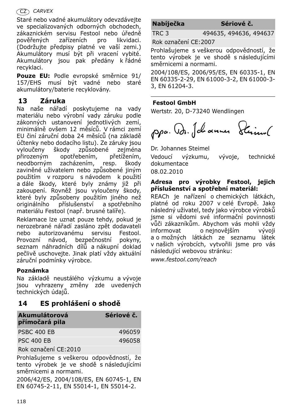 Festool PSBC 400 EB CARVEX User Manual | Page 118 / 132