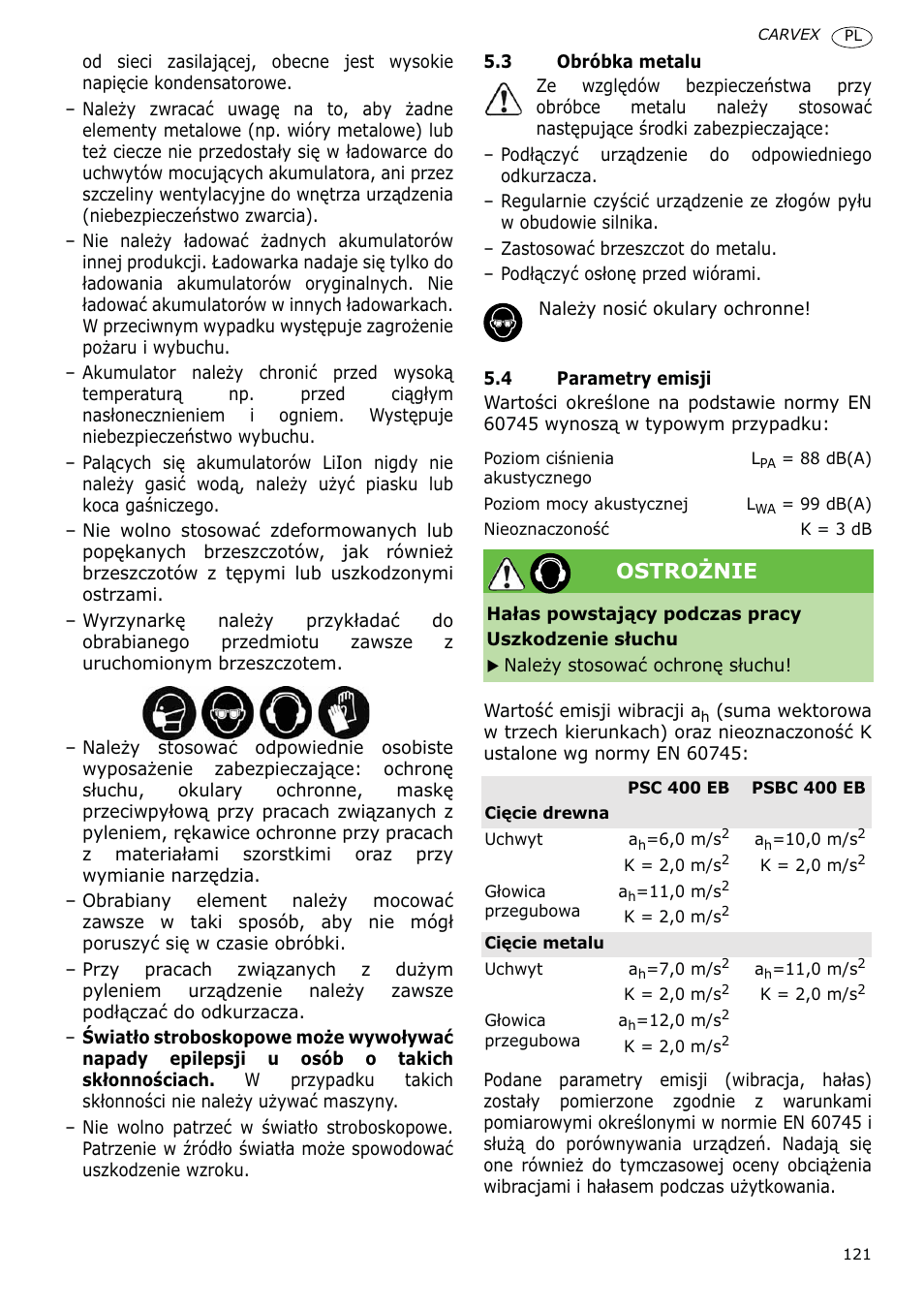 Ostroĩnie | Festool PSBC 400 EB CARVEX User Manual | Page 121 / 132