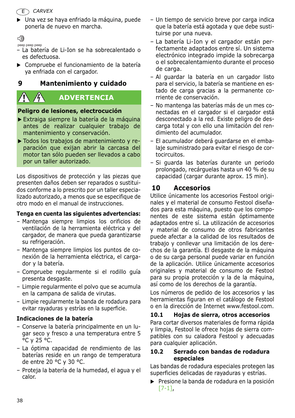 Festool PSBC 400 EB CARVEX User Manual | Page 38 / 132
