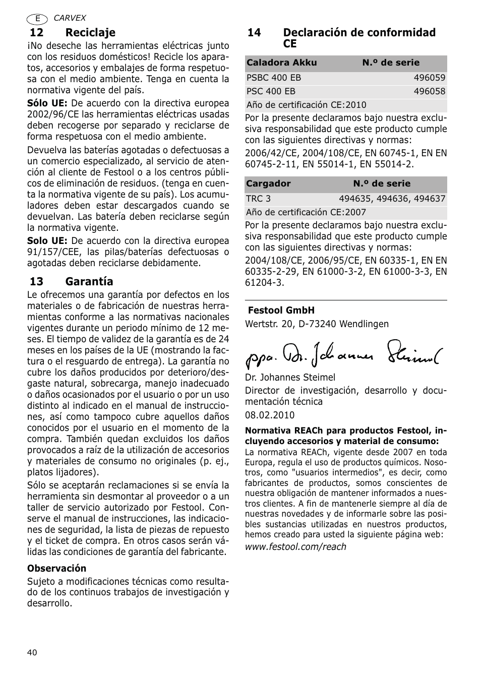 Festool PSBC 400 EB CARVEX User Manual | Page 40 / 132