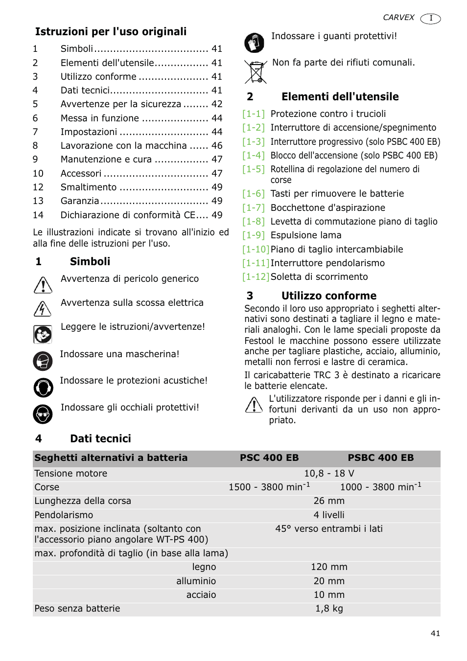 Festool PSBC 400 EB CARVEX User Manual | Page 41 / 132