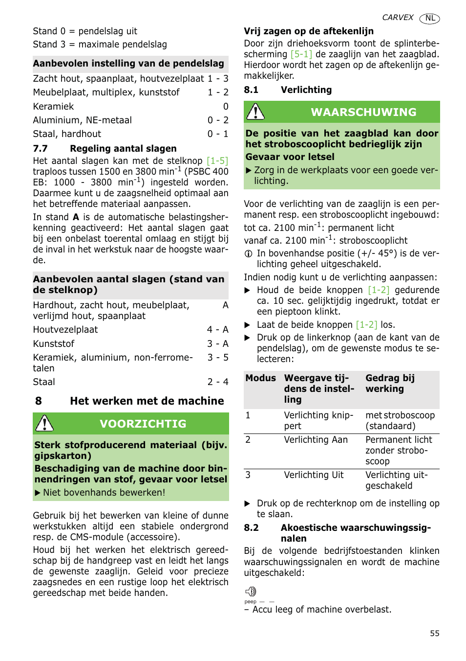 Festool PSBC 400 EB CARVEX User Manual | Page 55 / 132