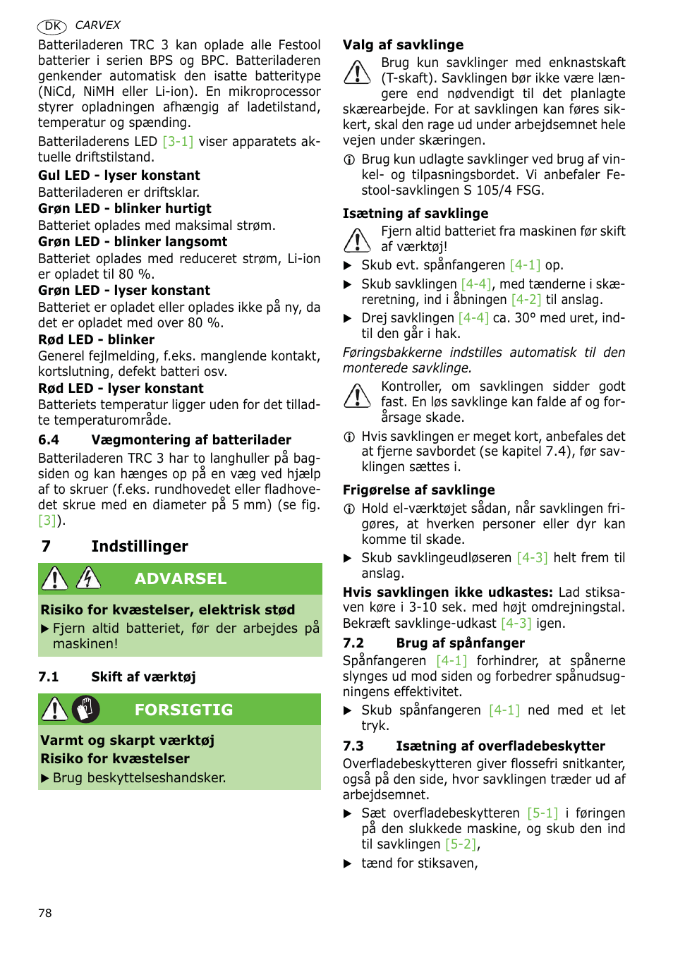 Festool PSBC 400 EB CARVEX User Manual | Page 78 / 132