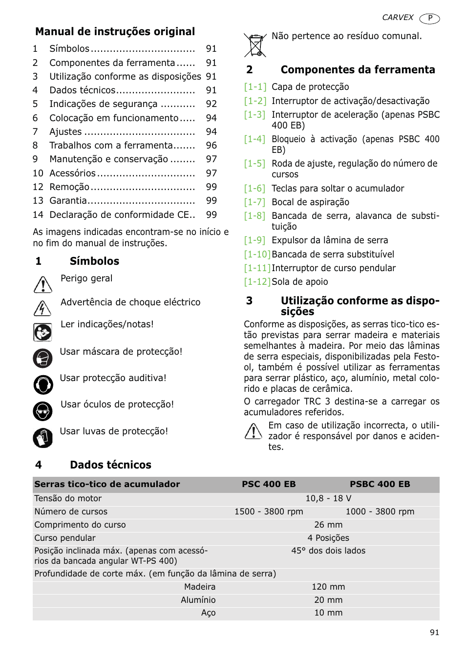 Festool PSBC 400 EB CARVEX User Manual | Page 91 / 132