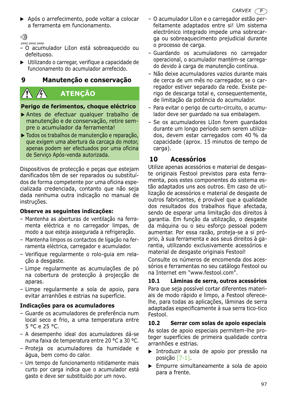 Festool PSBC 400 EB CARVEX User Manual | Page 97 / 132