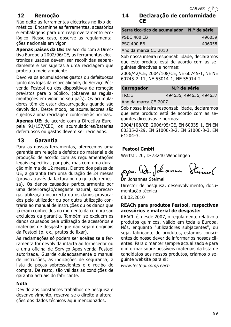 Festool PSBC 400 EB CARVEX User Manual | Page 99 / 132