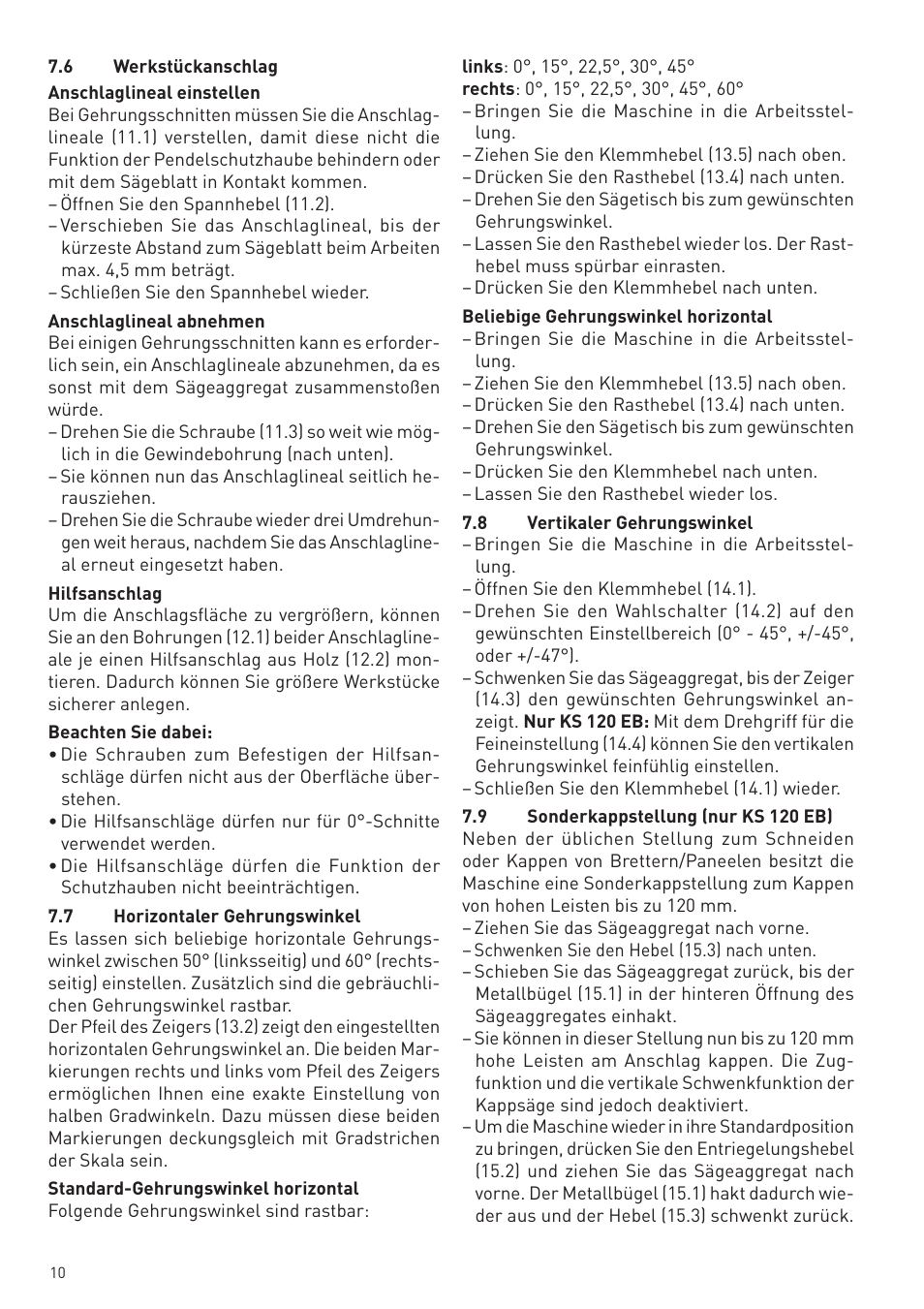 Festool KS 88 E User Manual | Page 10 / 138