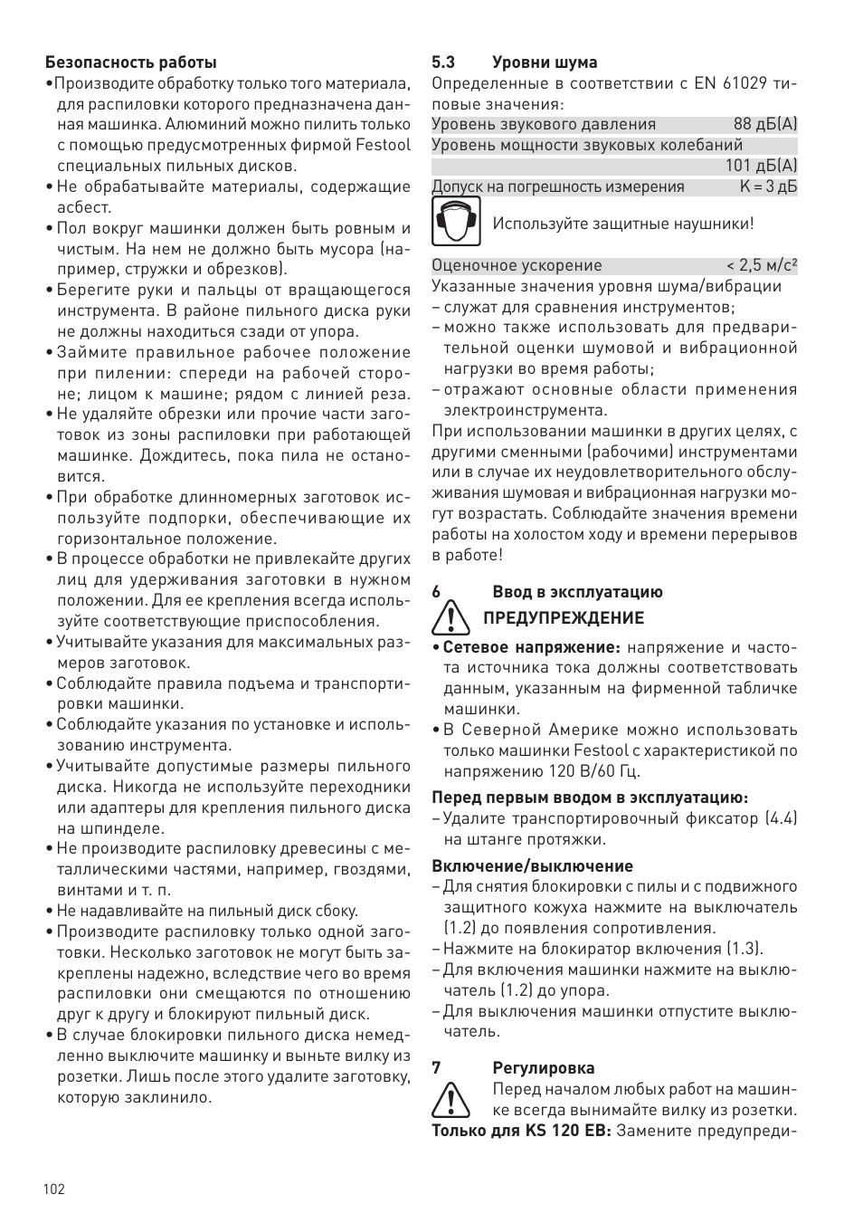 Festool KS 88 E User Manual | Page 102 / 138