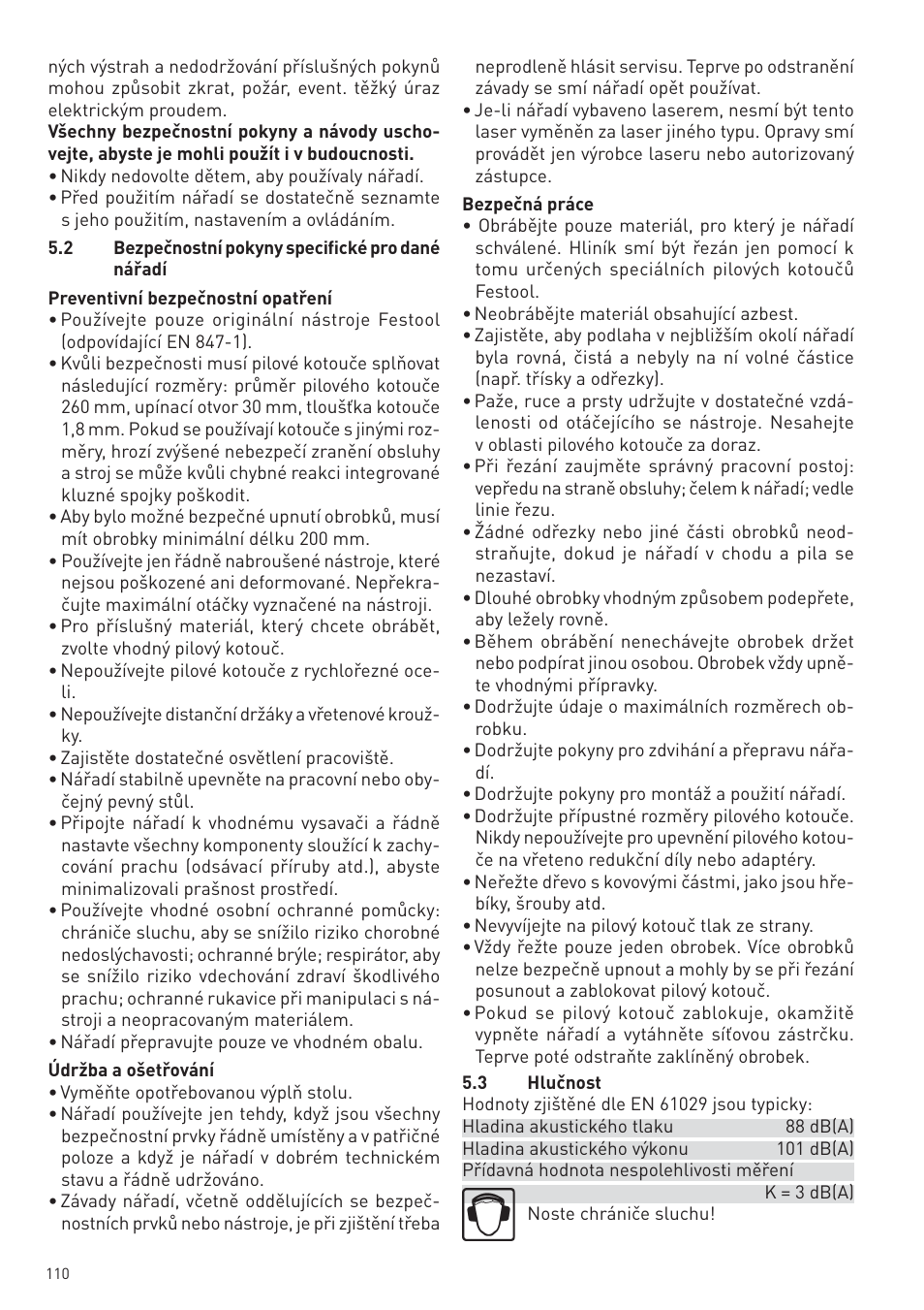 Festool KS 88 E User Manual | Page 110 / 138