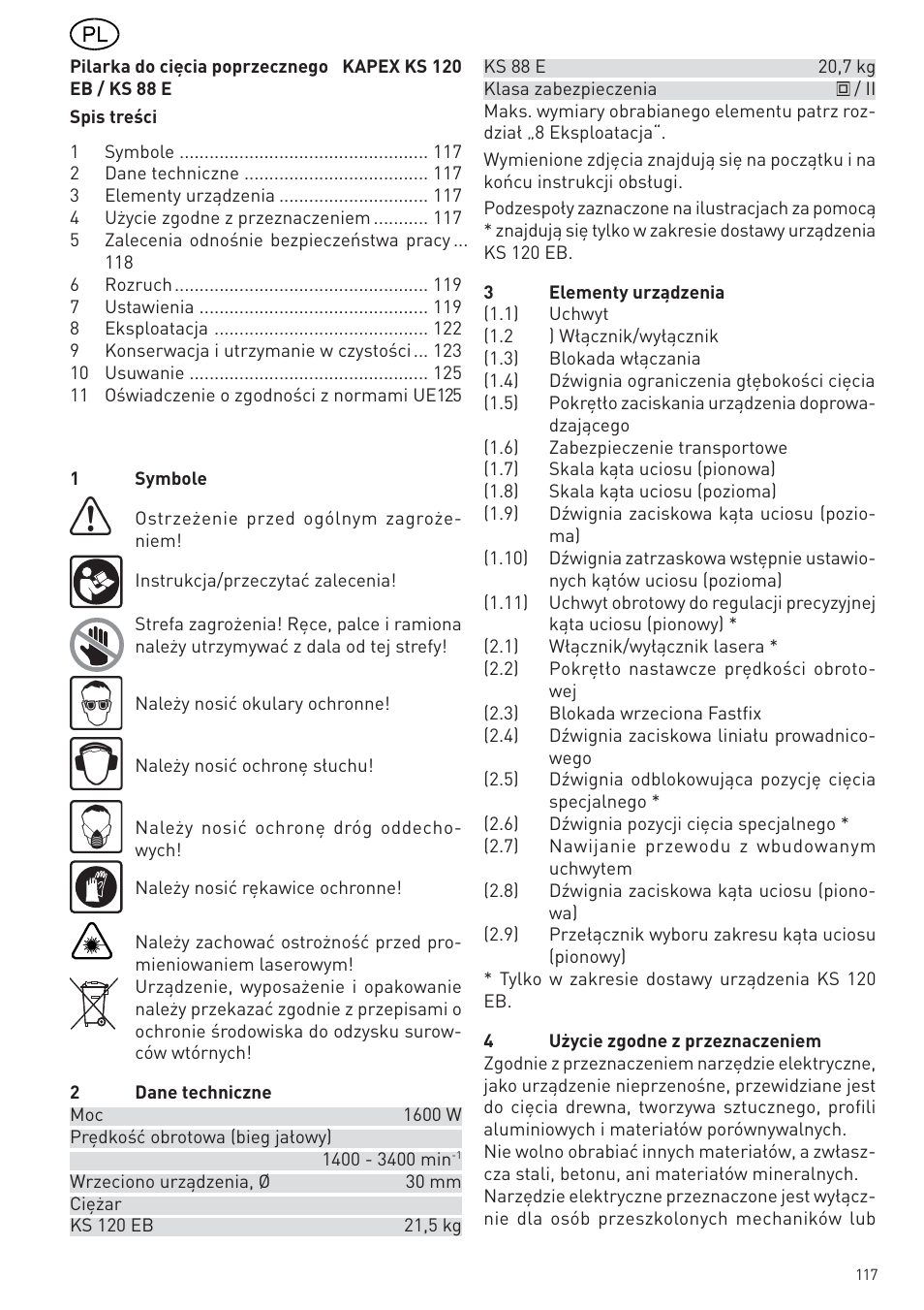 Festool KS 88 E User Manual | Page 117 / 138