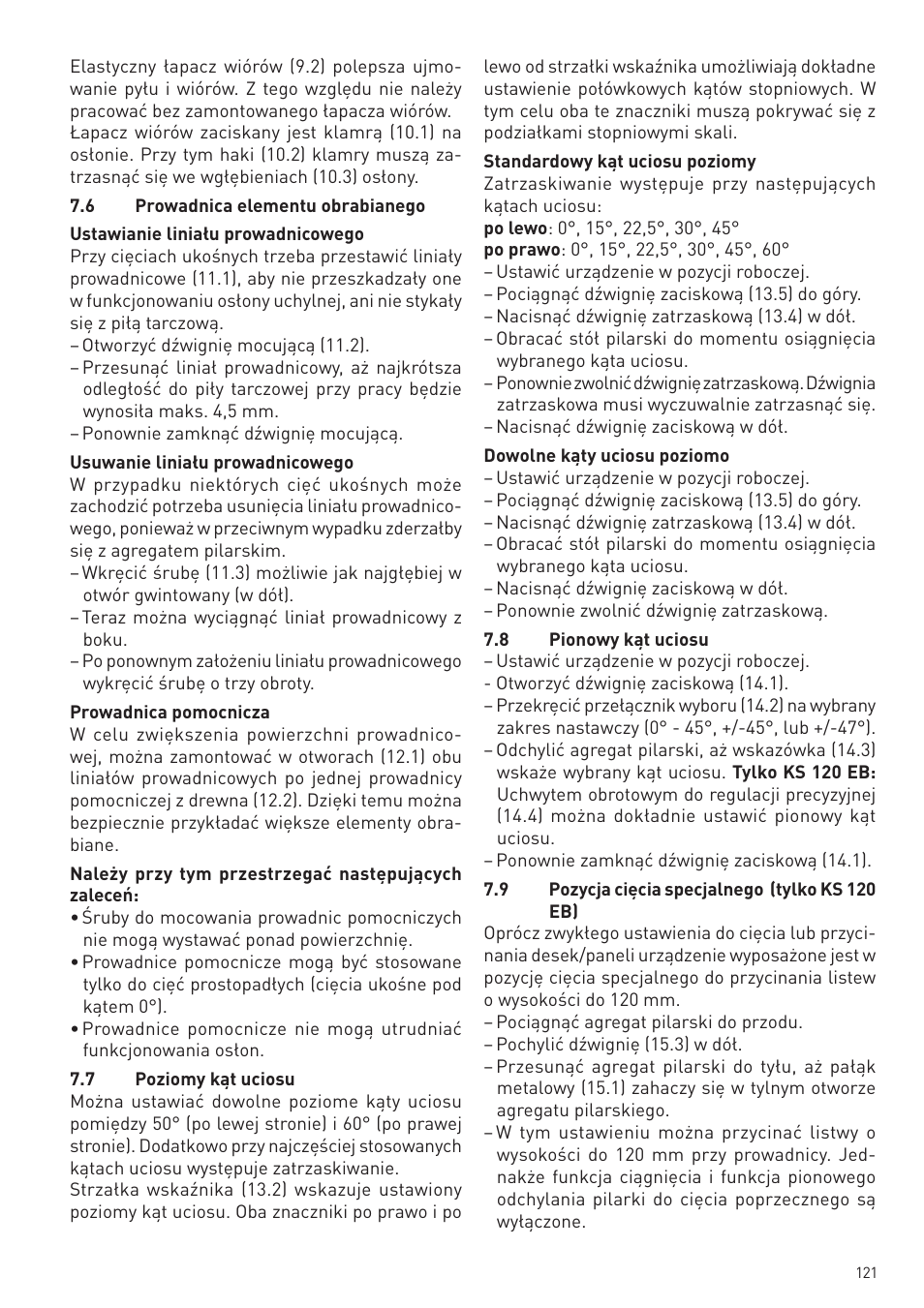 Festool KS 88 E User Manual | Page 121 / 138