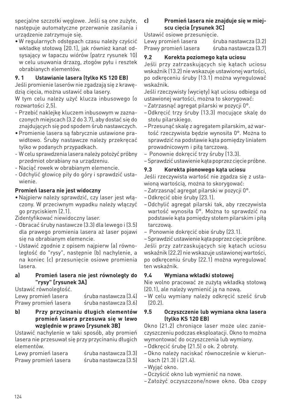 Festool KS 88 E User Manual | Page 124 / 138