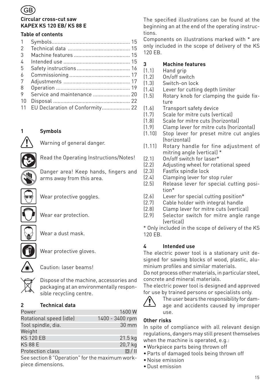 Festool KS 88 E User Manual | Page 15 / 138