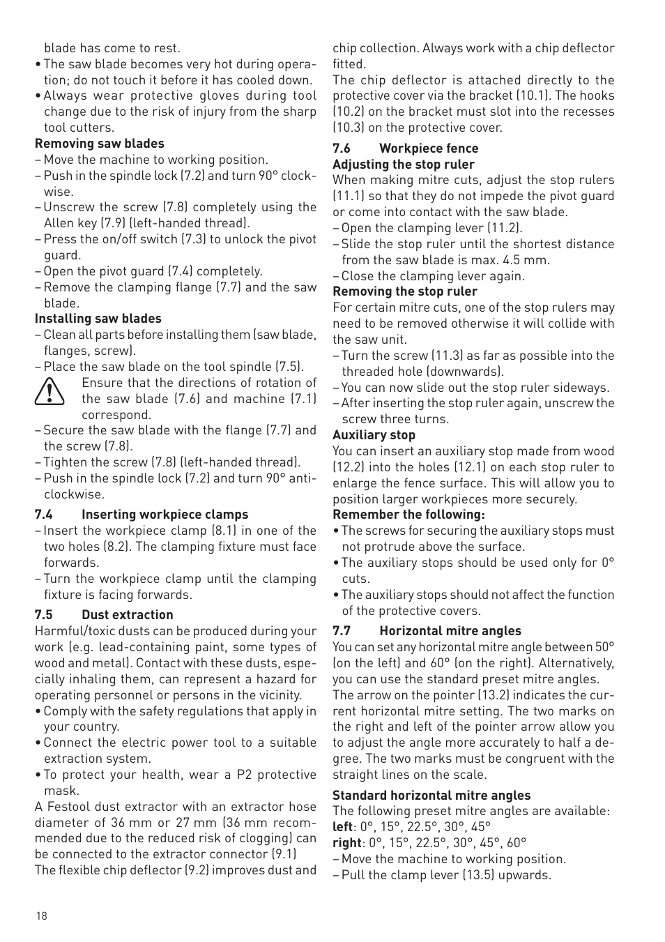 Festool KS 88 E User Manual | Page 18 / 138