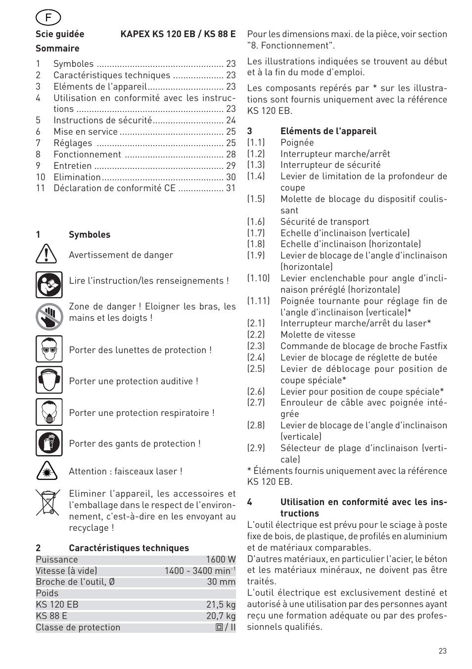 Festool KS 88 E User Manual | Page 23 / 138