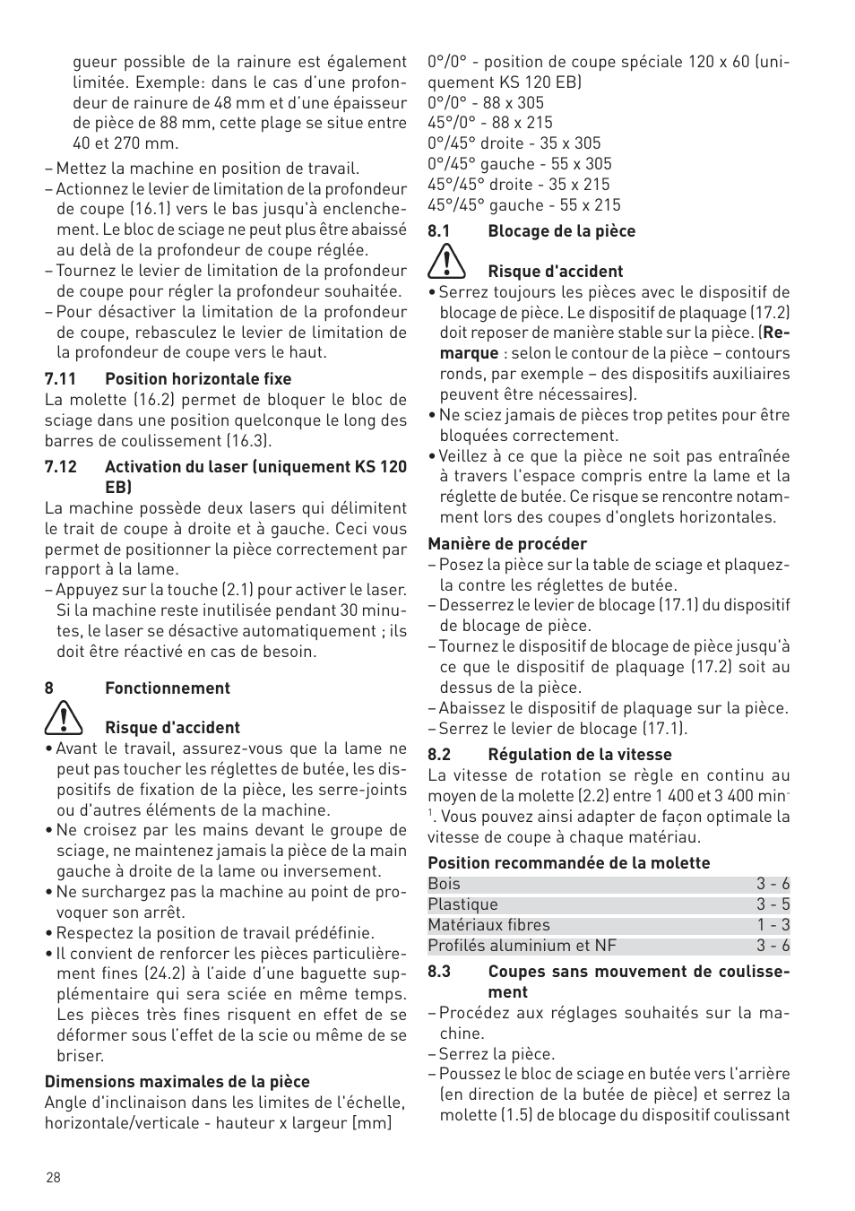 Festool KS 88 E User Manual | Page 28 / 138