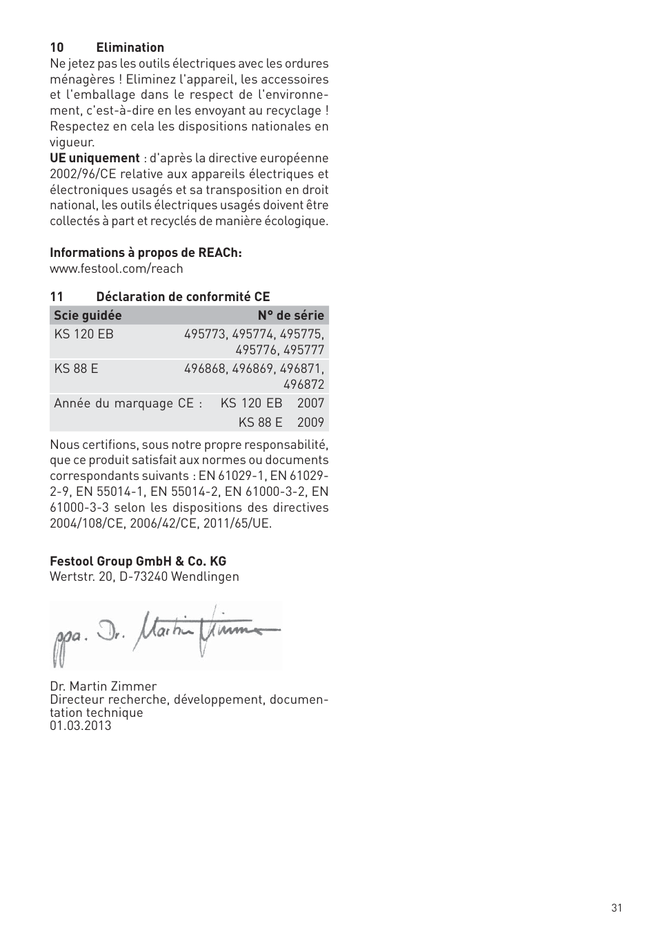 Festool KS 88 E User Manual | Page 31 / 138