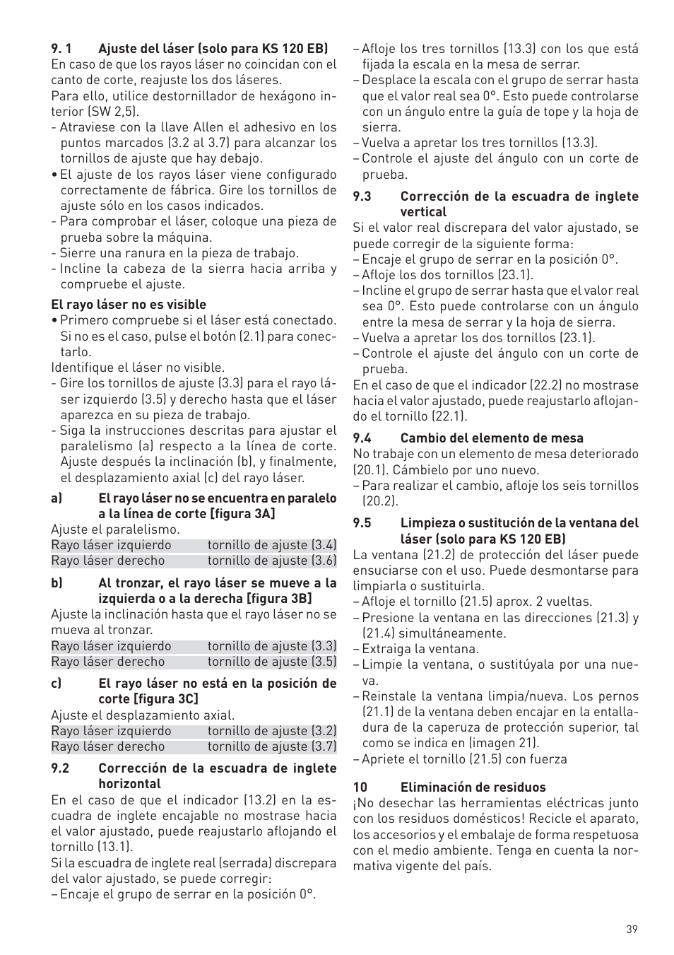 Festool KS 88 E User Manual | Page 39 / 138