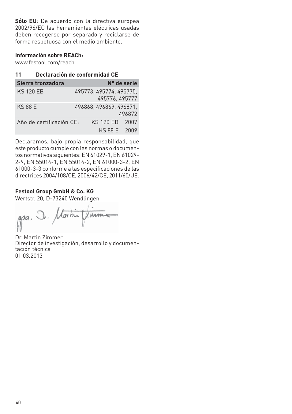 Festool KS 88 E User Manual | Page 40 / 138