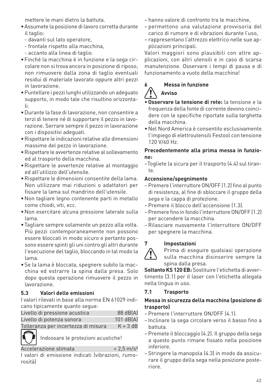 Festool KS 88 E User Manual | Page 43 / 138