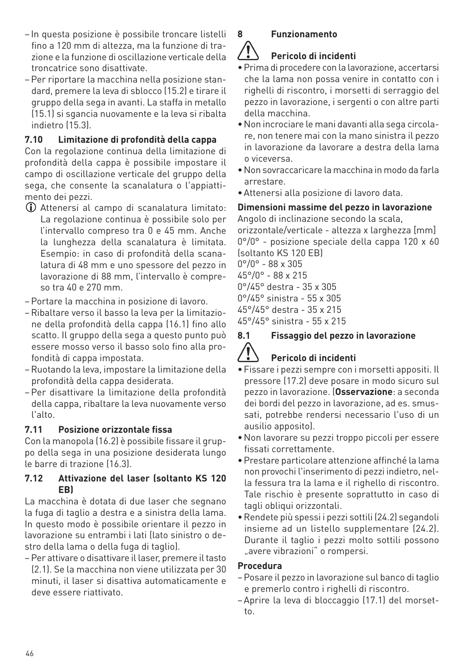 Festool KS 88 E User Manual | Page 46 / 138