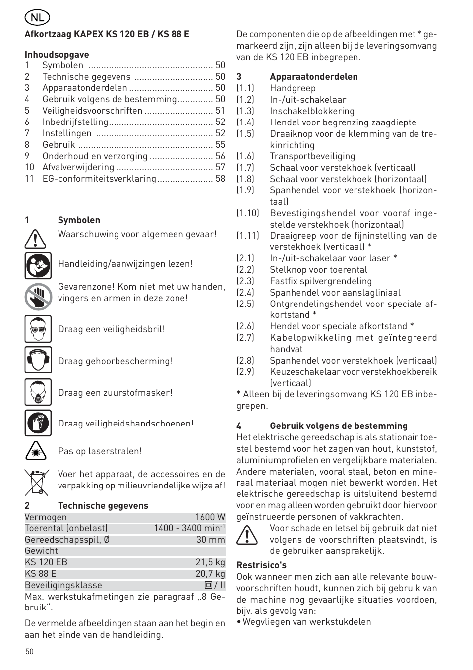 Festool KS 88 E User Manual | Page 50 / 138