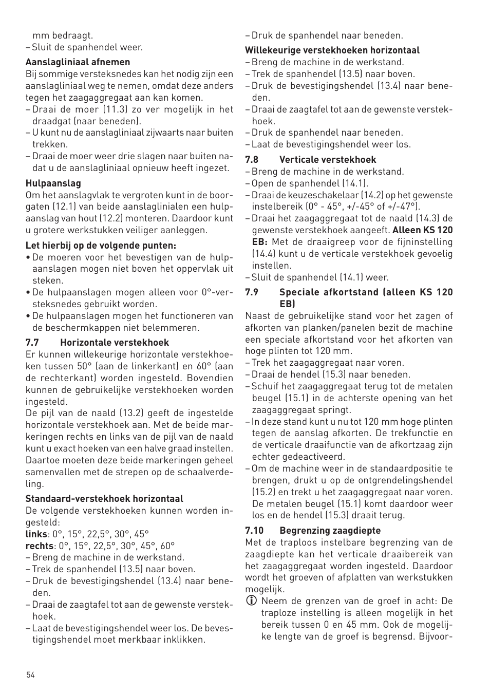 Festool KS 88 E User Manual | Page 54 / 138