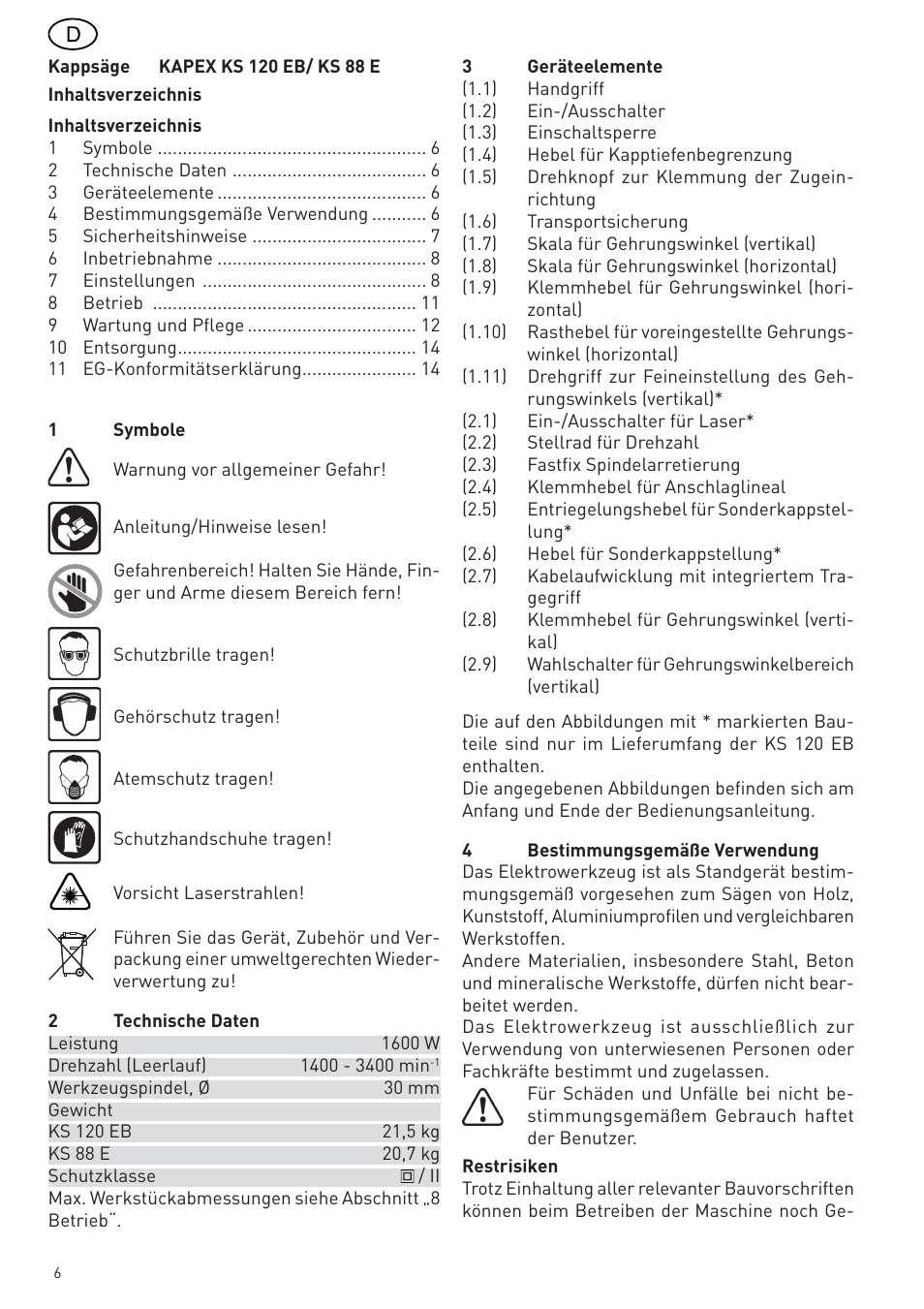 Festool KS 88 E User Manual | Page 6 / 138