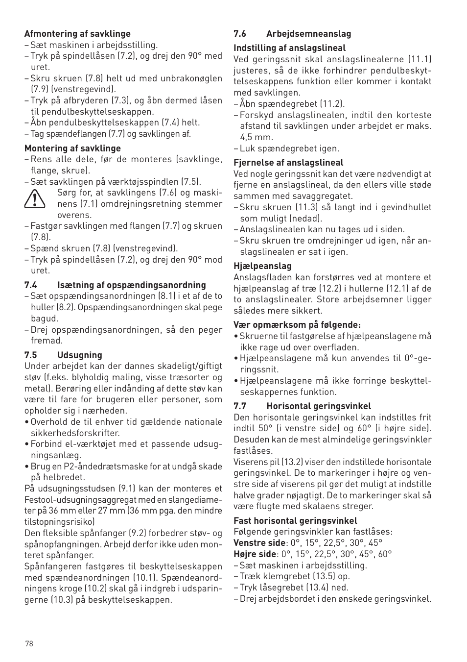 Festool KS 88 E User Manual | Page 78 / 138