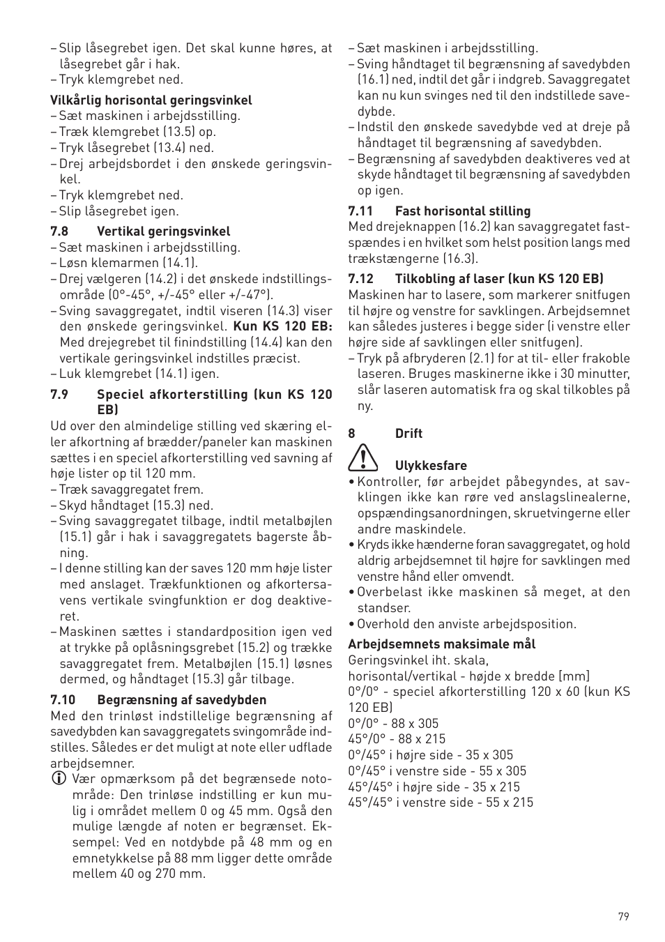 Festool KS 88 E User Manual | Page 79 / 138