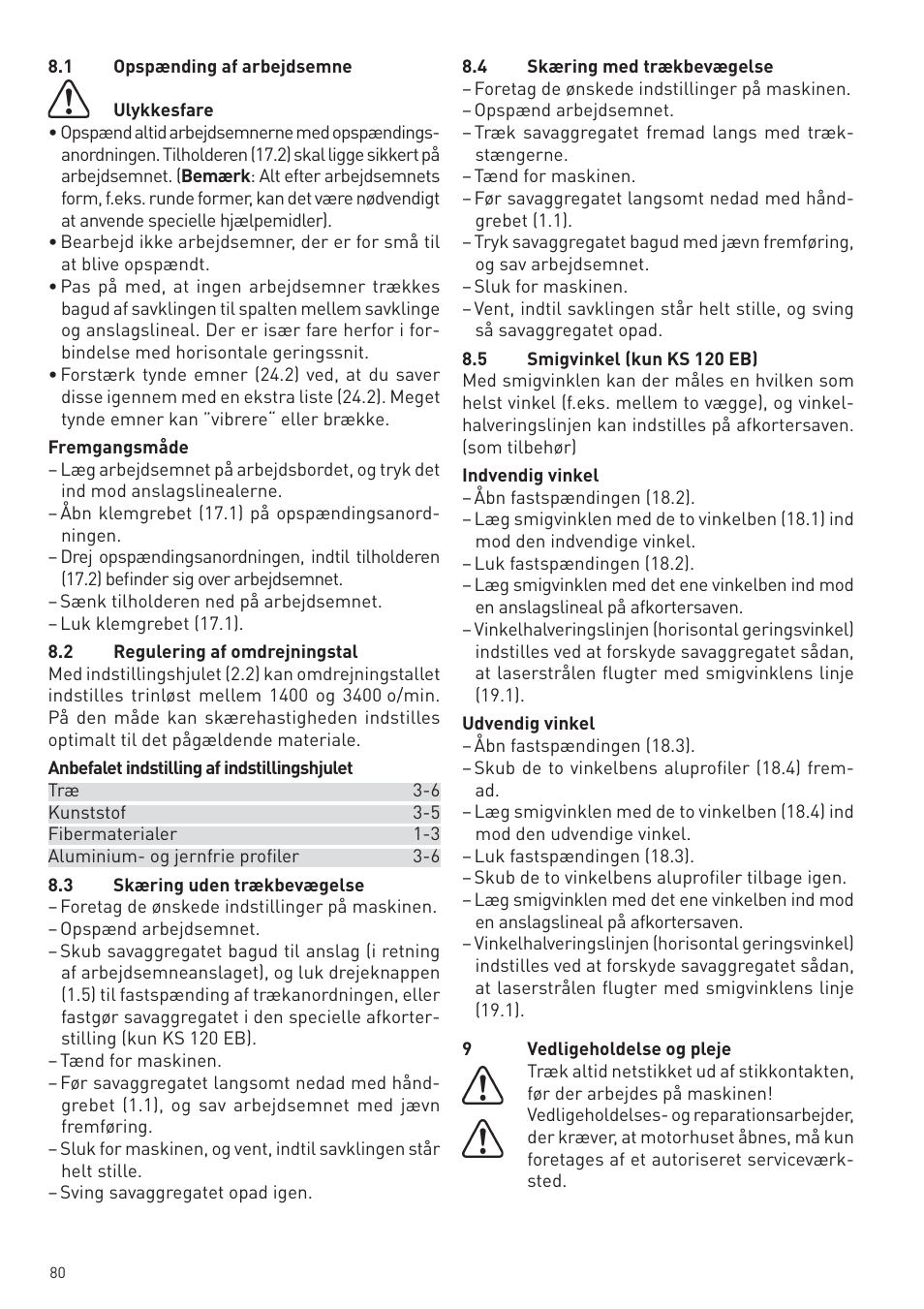 Festool KS 88 E User Manual | Page 80 / 138