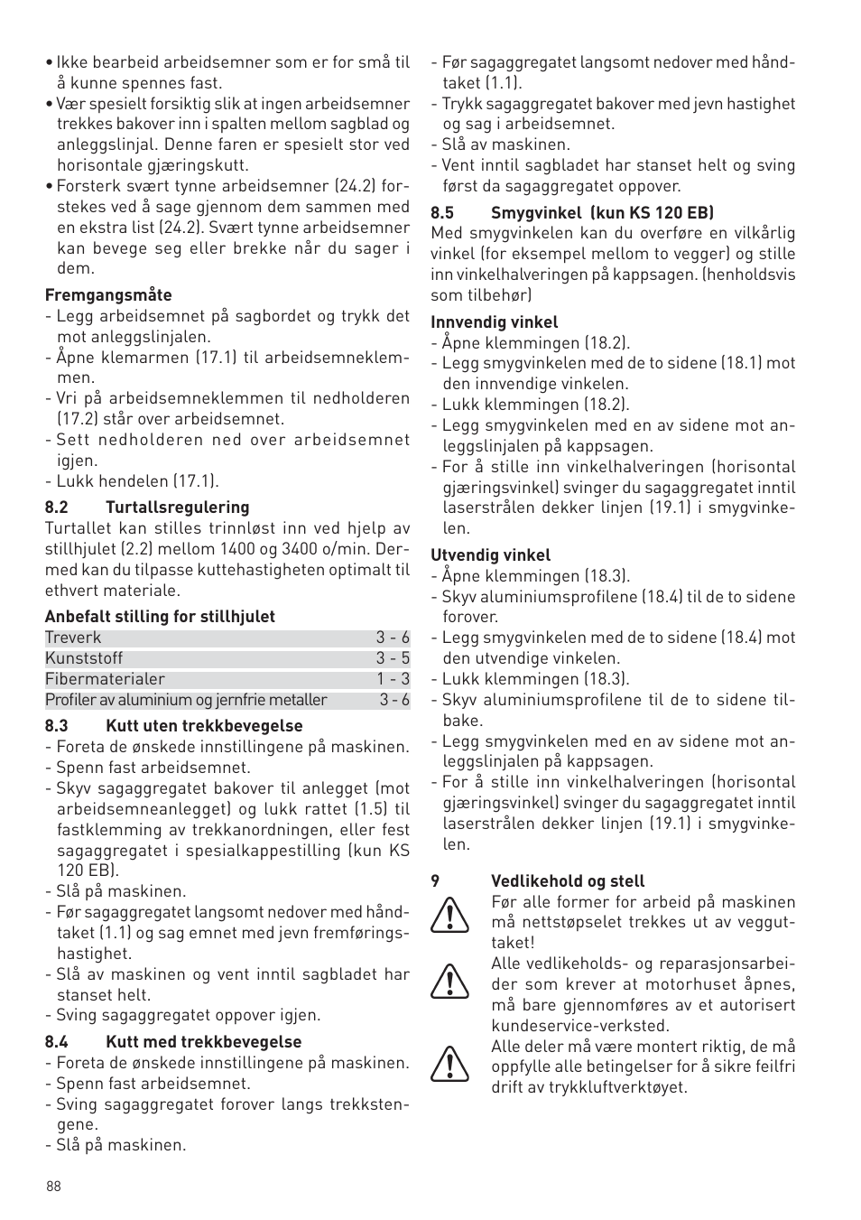 Festool KS 88 E User Manual | Page 88 / 138