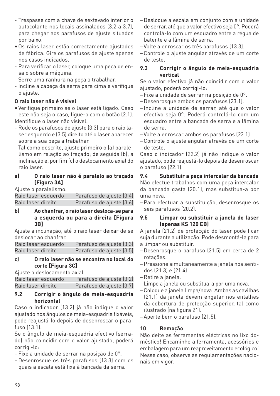 Festool KS 88 E User Manual | Page 98 / 138