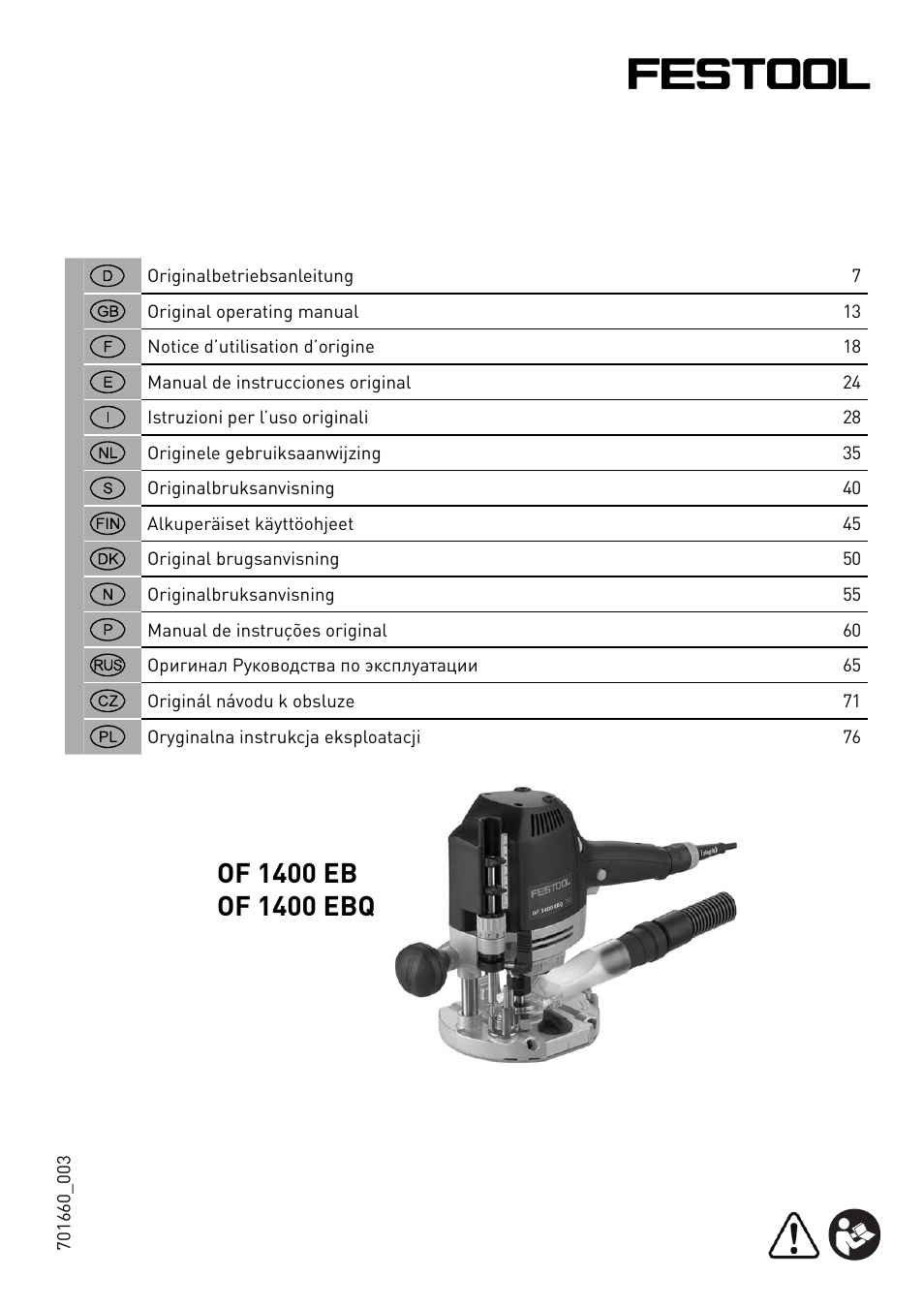 Festool OF 1400 EBQ User Manual | 82 pages