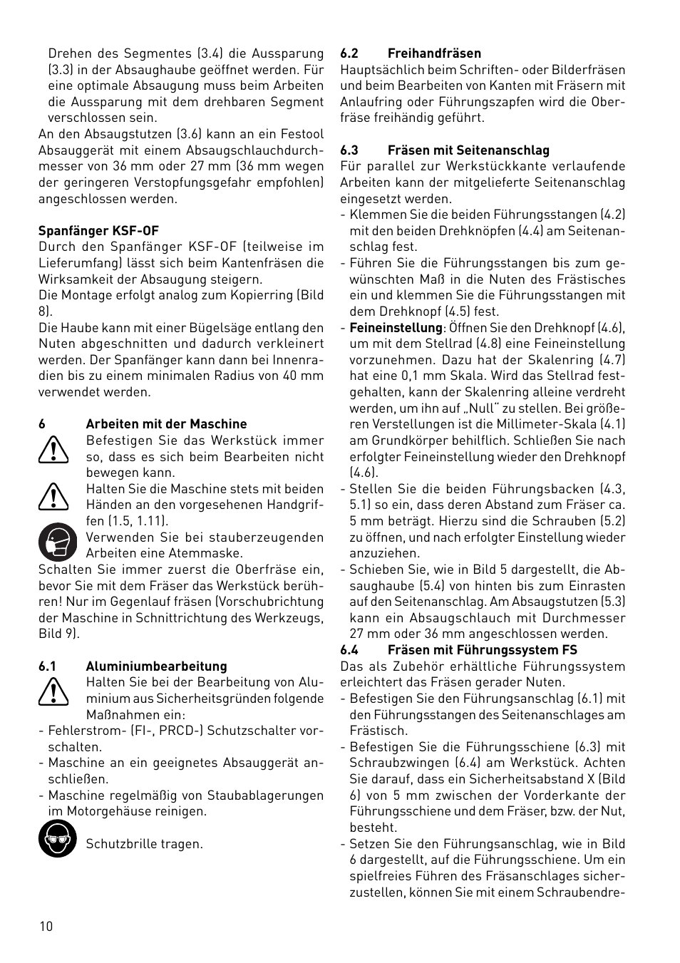 Festool OF 1400 EBQ User Manual | Page 10 / 82