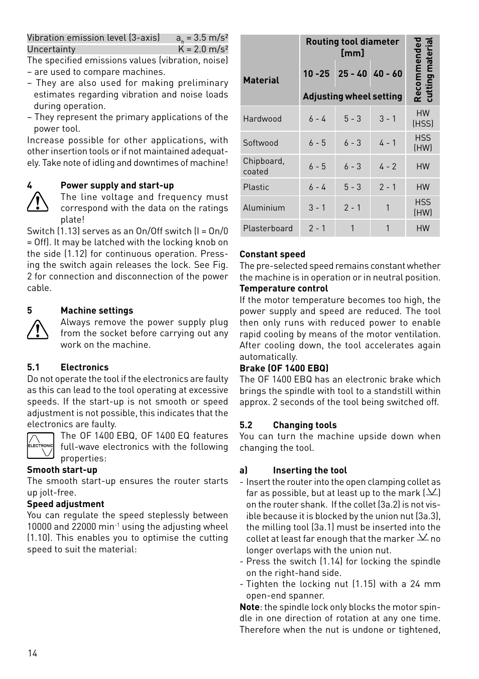 Festool OF 1400 EBQ User Manual | Page 14 / 82