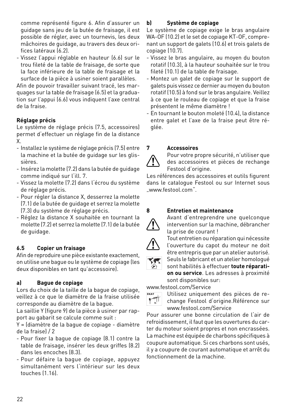 Festool OF 1400 EBQ User Manual | Page 22 / 82