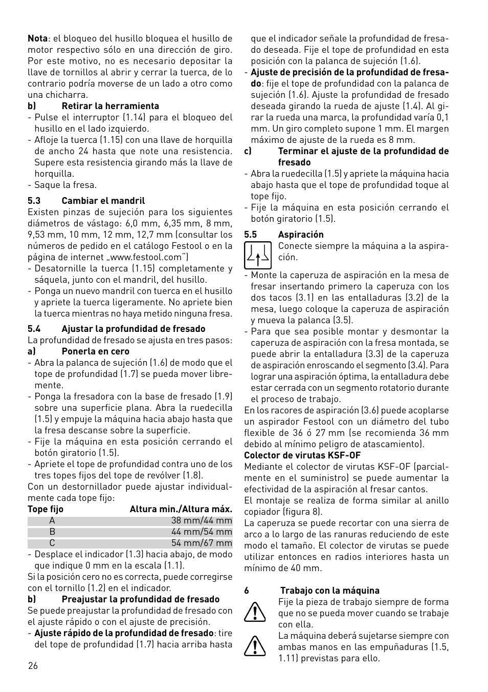 Festool OF 1400 EBQ User Manual | Page 26 / 82