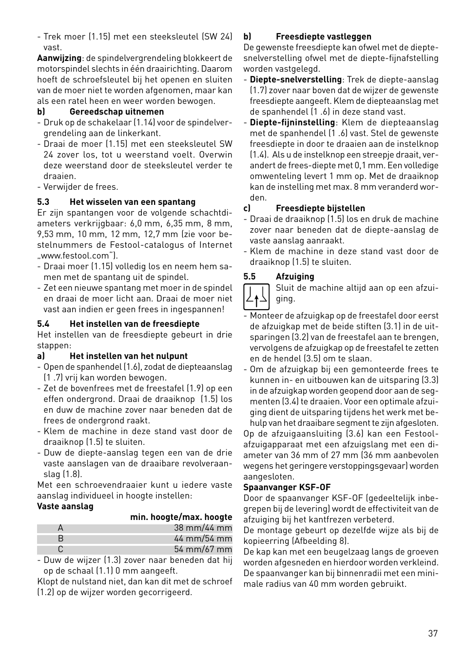 Festool OF 1400 EBQ User Manual | Page 37 / 82