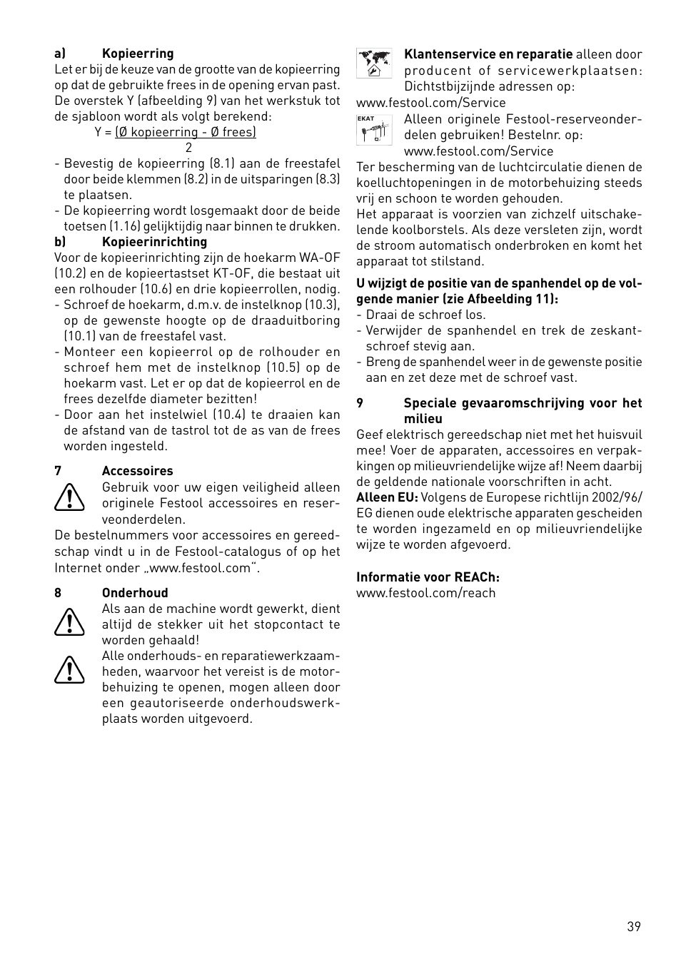 Festool OF 1400 EBQ User Manual | Page 39 / 82