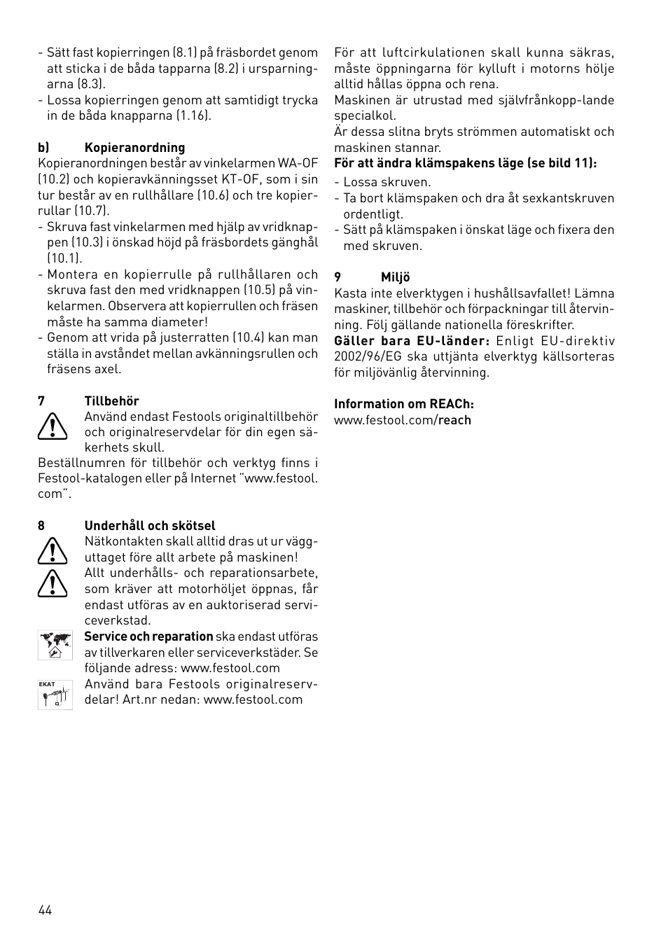Festool OF 1400 EBQ User Manual | Page 44 / 82