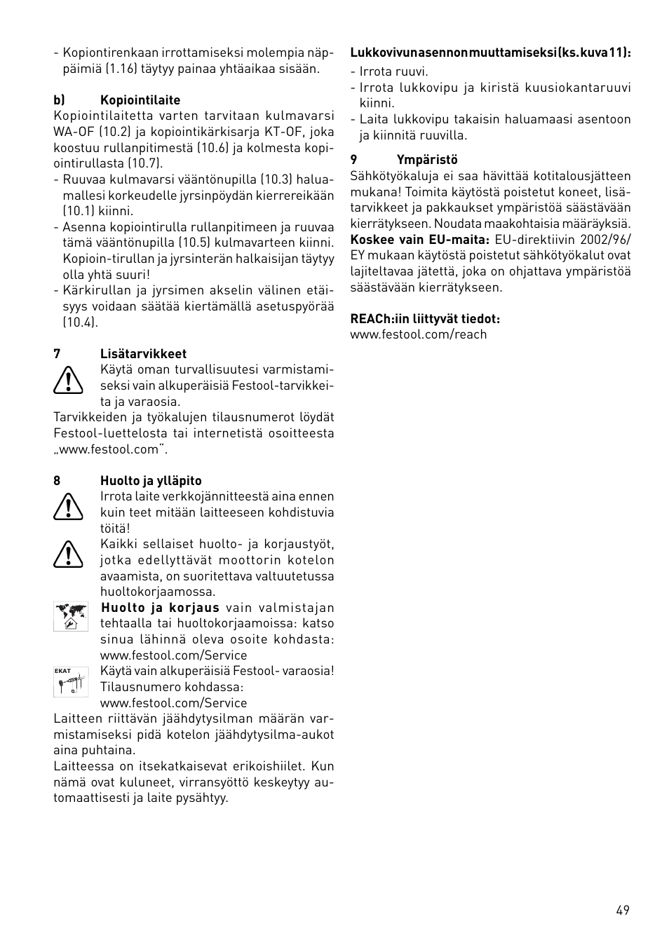 Festool OF 1400 EBQ User Manual | Page 49 / 82