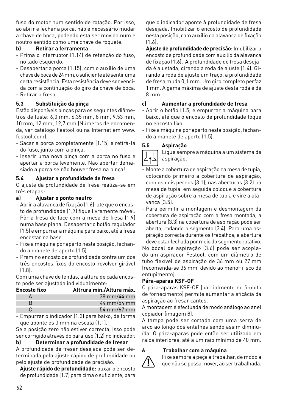 Festool OF 1400 EBQ User Manual | Page 62 / 82