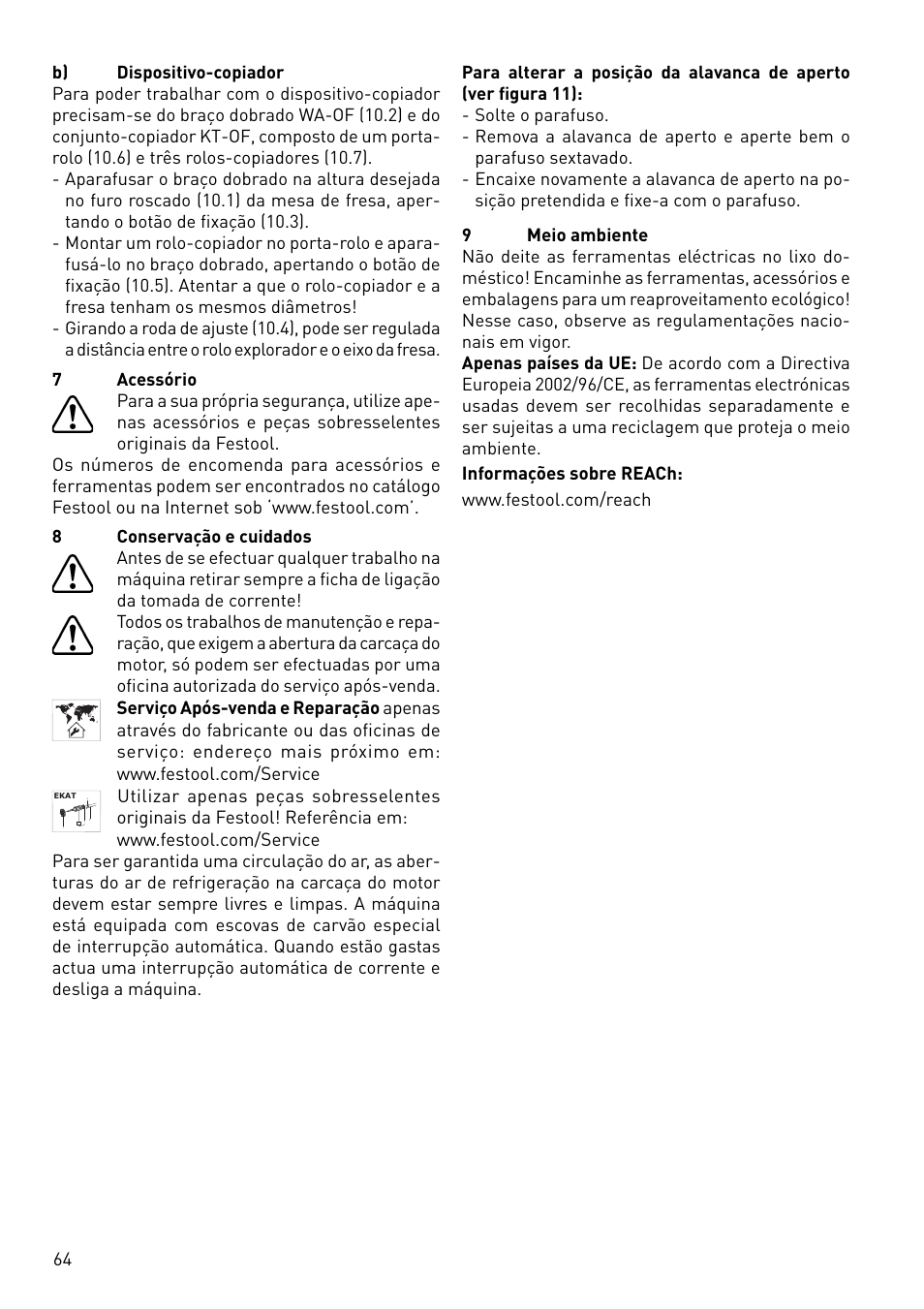 Festool OF 1400 EBQ User Manual | Page 64 / 82