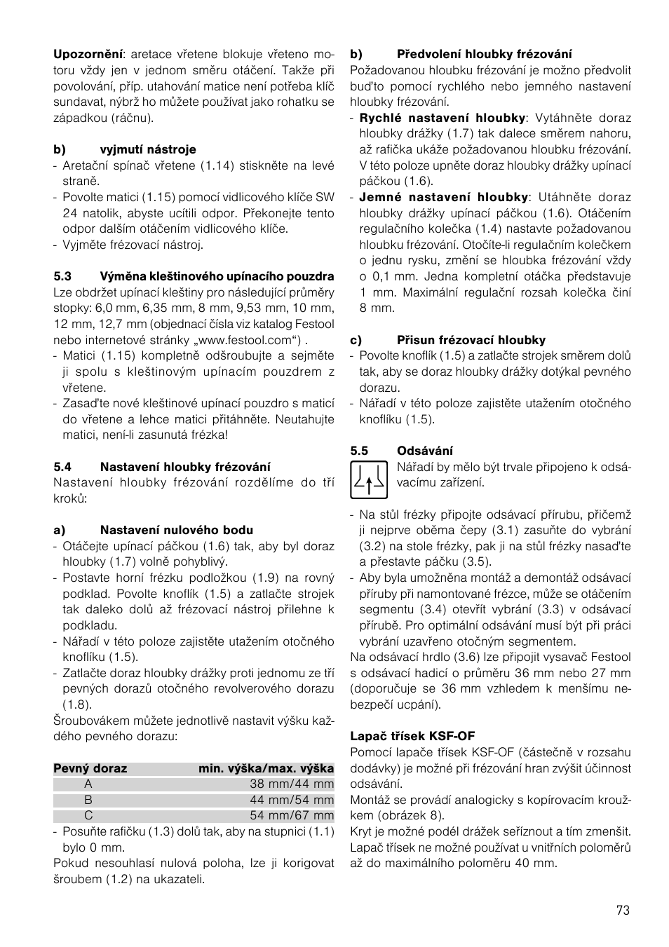Festool OF 1400 EBQ User Manual | Page 73 / 82