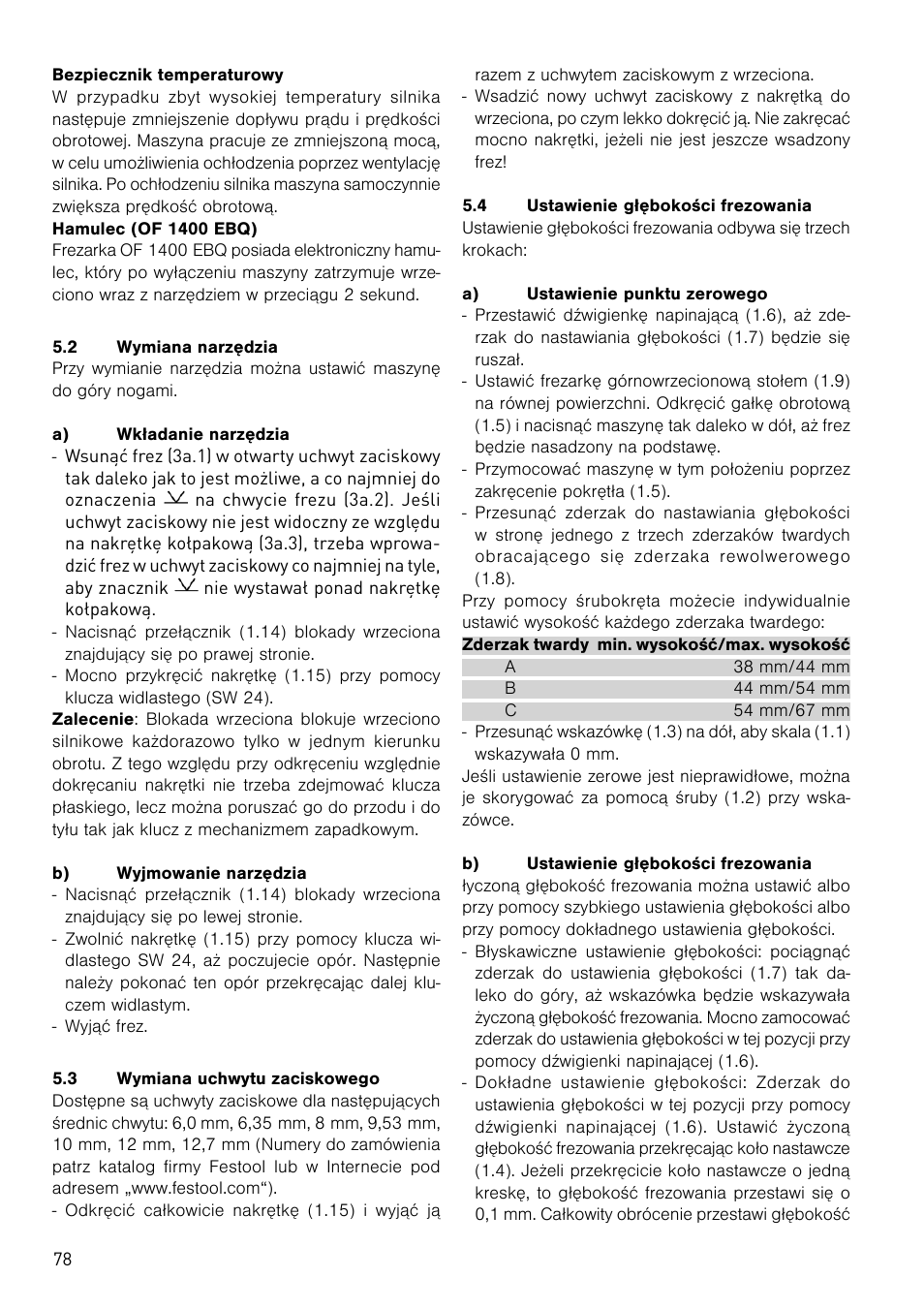 Festool OF 1400 EBQ User Manual | Page 78 / 82