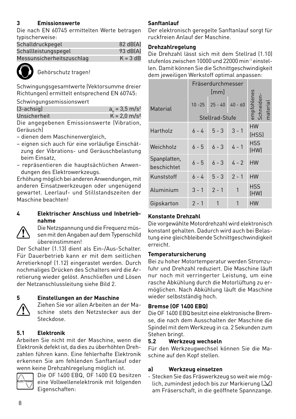 Festool OF 1400 EBQ User Manual | Page 8 / 82